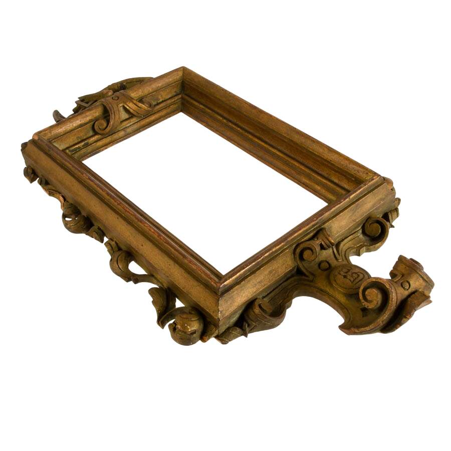 Antique Napoleon III Period Carved and Gilded Wood Masonic Frame-3