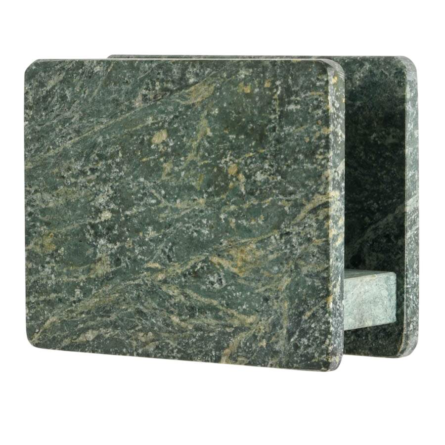 Italian Green Marble Salt and Pepper Set with Napkin Holder-4