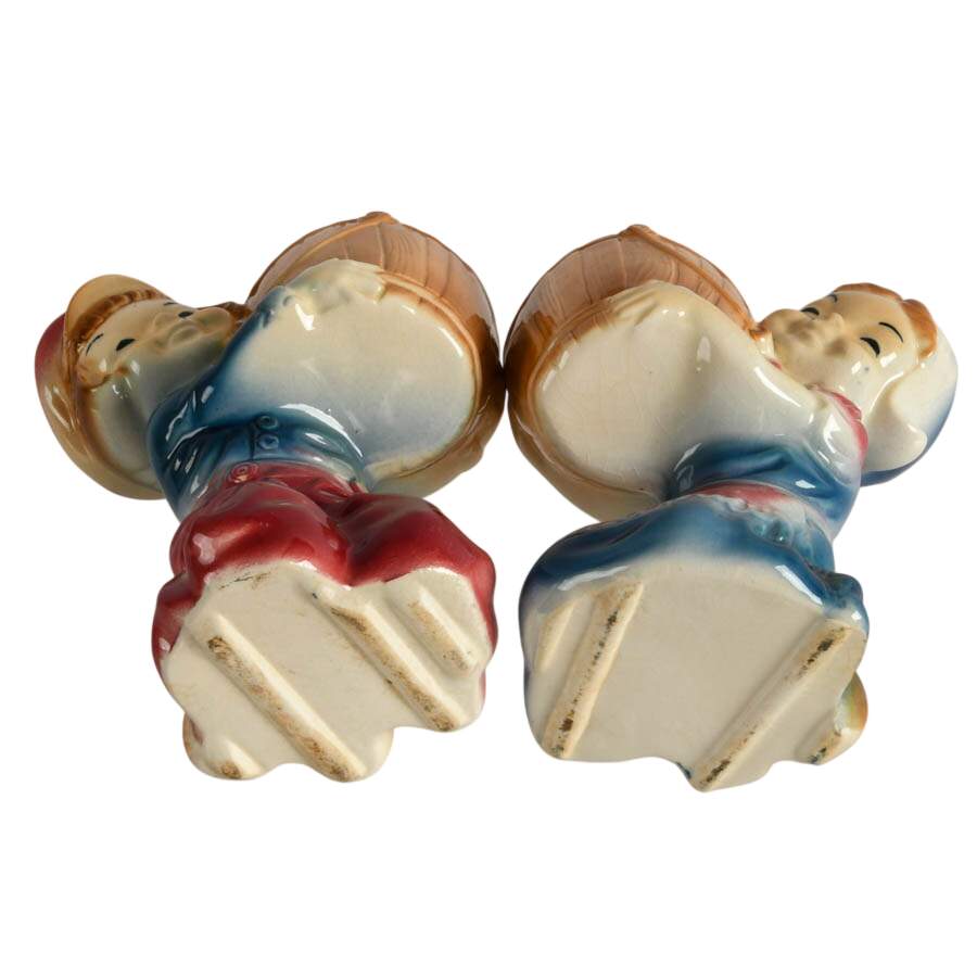 Pair of Royal Copley Dutch Girl and Boy Planters-7