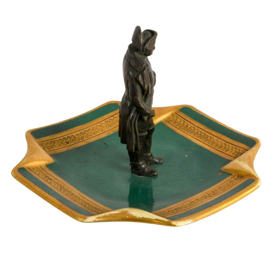 Antique Napoleon Conquering Egypt Bronze and Porcelain Cigar Ashtray-6