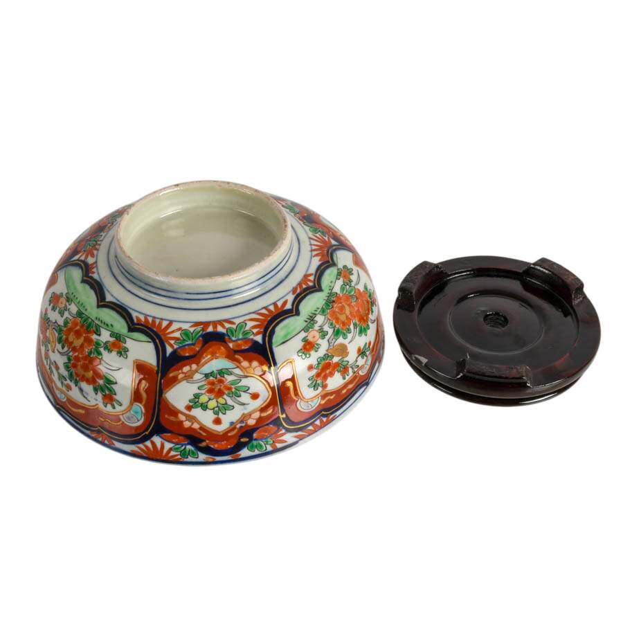 Japanese Imari Porcelain Bowl on Stand-6
