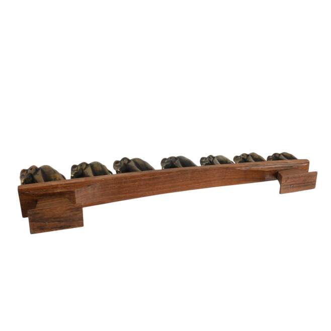 Anglo-Indian Carved Wood Elephant Bridge-9