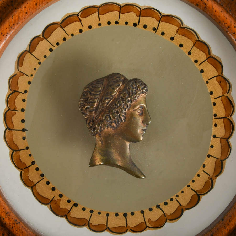 J.P Covette Bronze and Hand-Painted Glass Wall Trinket-2