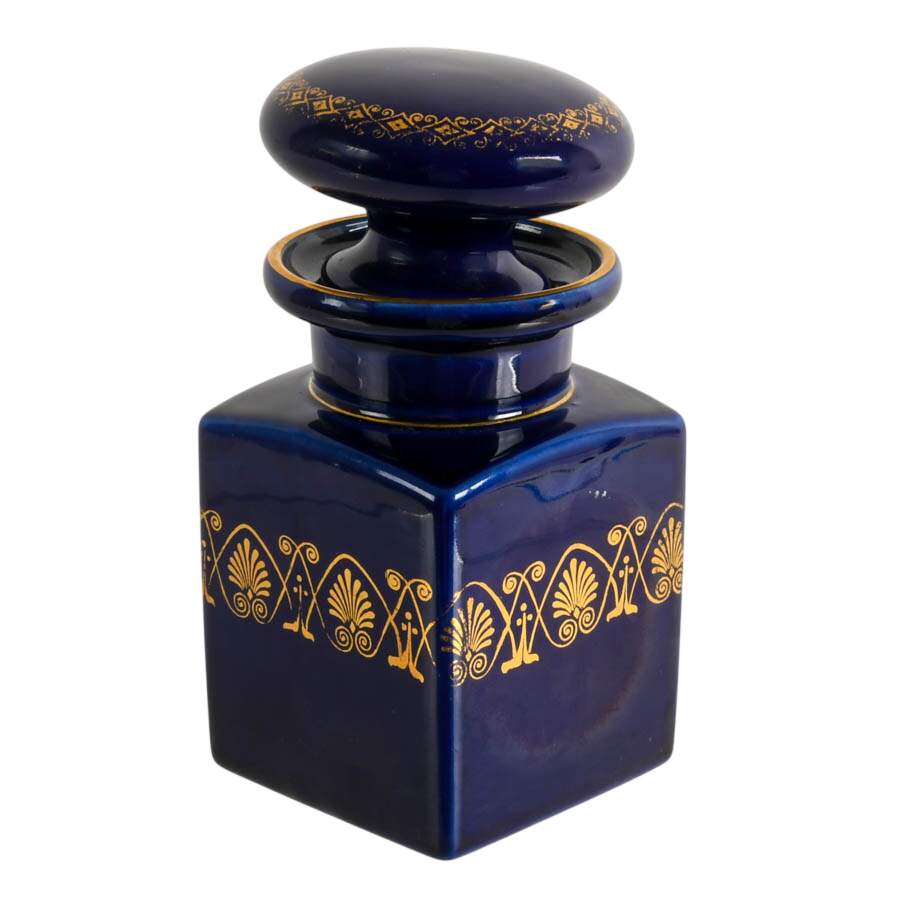 Sèvres-Style Cobalt Porcelain Portrait Tea Caddy-6