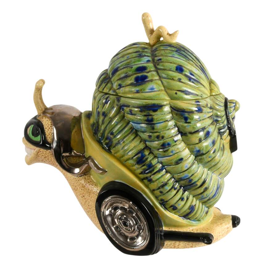 Mid-Century Ceramic Hotrod Snail Cookie Jar-3