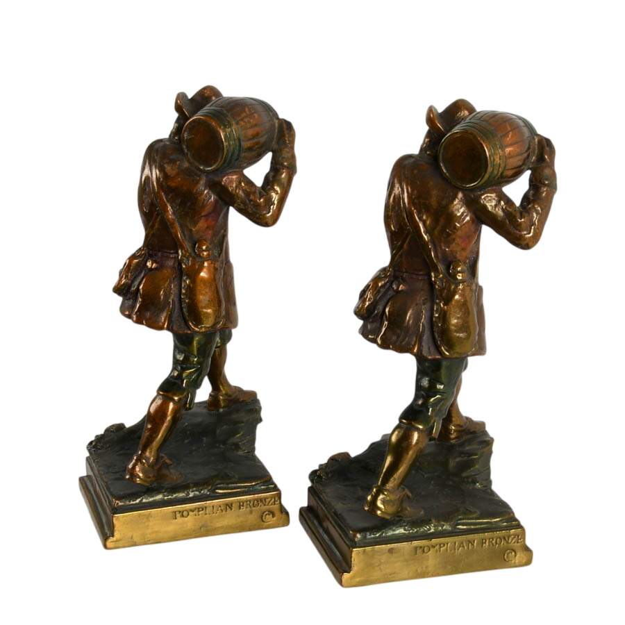 Pompeian Bronze Art Deco Rip Van Winkle Book Ends inspired by N.C. Wyeth-7