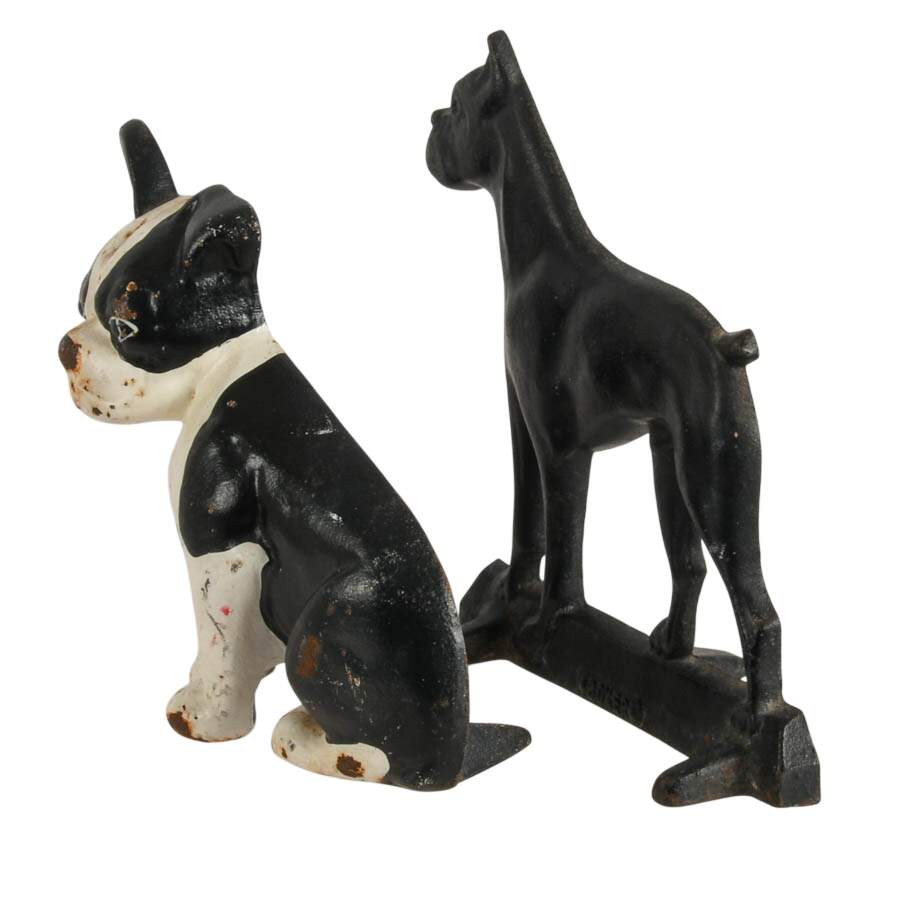Pair of Cast Iron Dog Doorstops-2