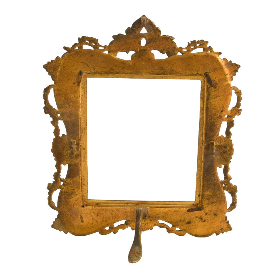 Antique Ornate National Brass and Ironworks Photo Frame-3