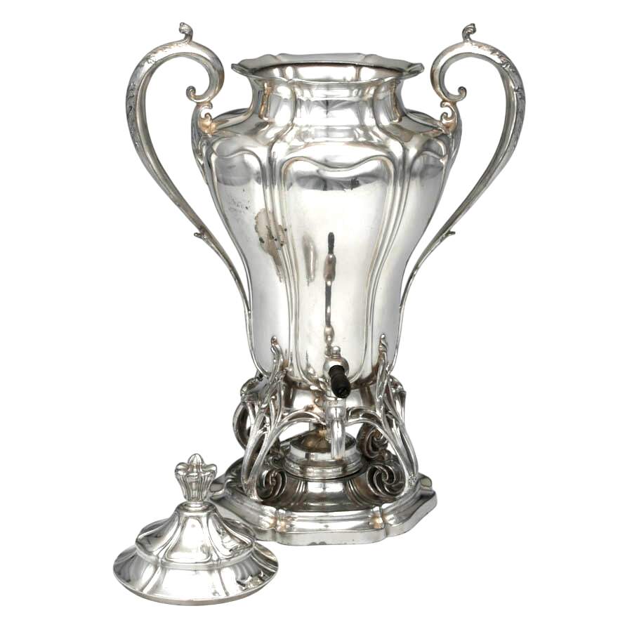 Antique Silver-Plated Samovar by Pairpoint Manufacturing-7