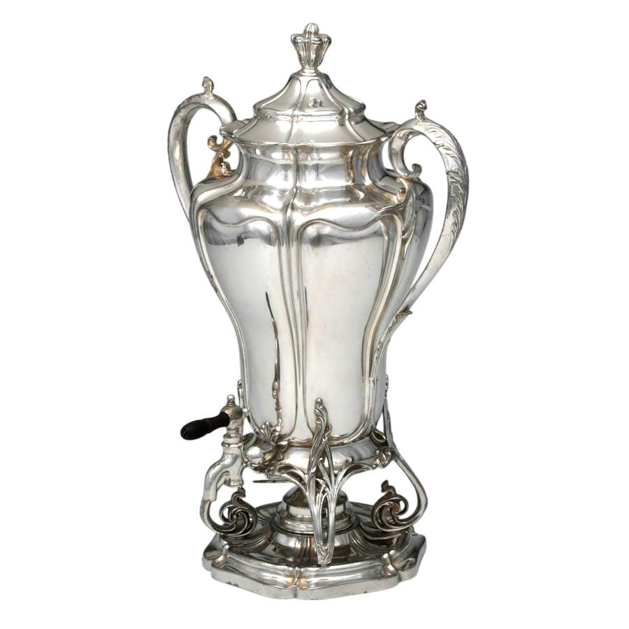Antique Silver-Plated Samovar by Pairpoint Manufacturing-4