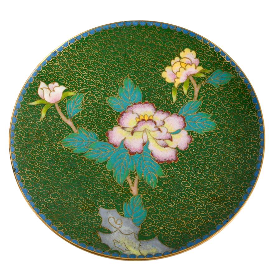 Mid-Century Chinese Cloisonné Plate-1