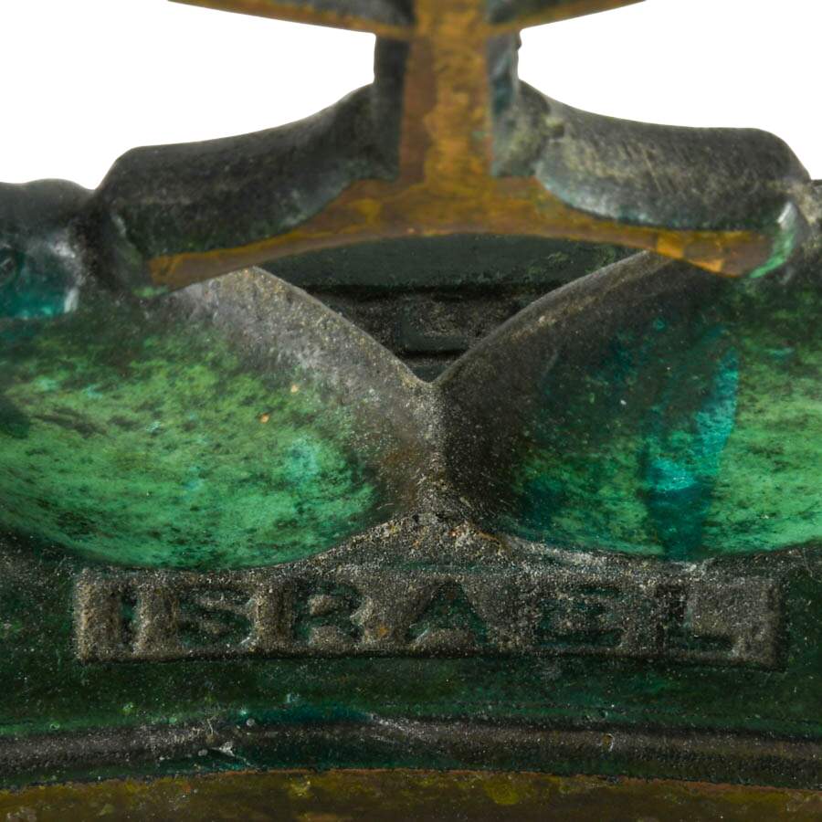 Bronze Menorah with Dual Language Psalm Book and Sterling Ben-Zion Fiddler-7