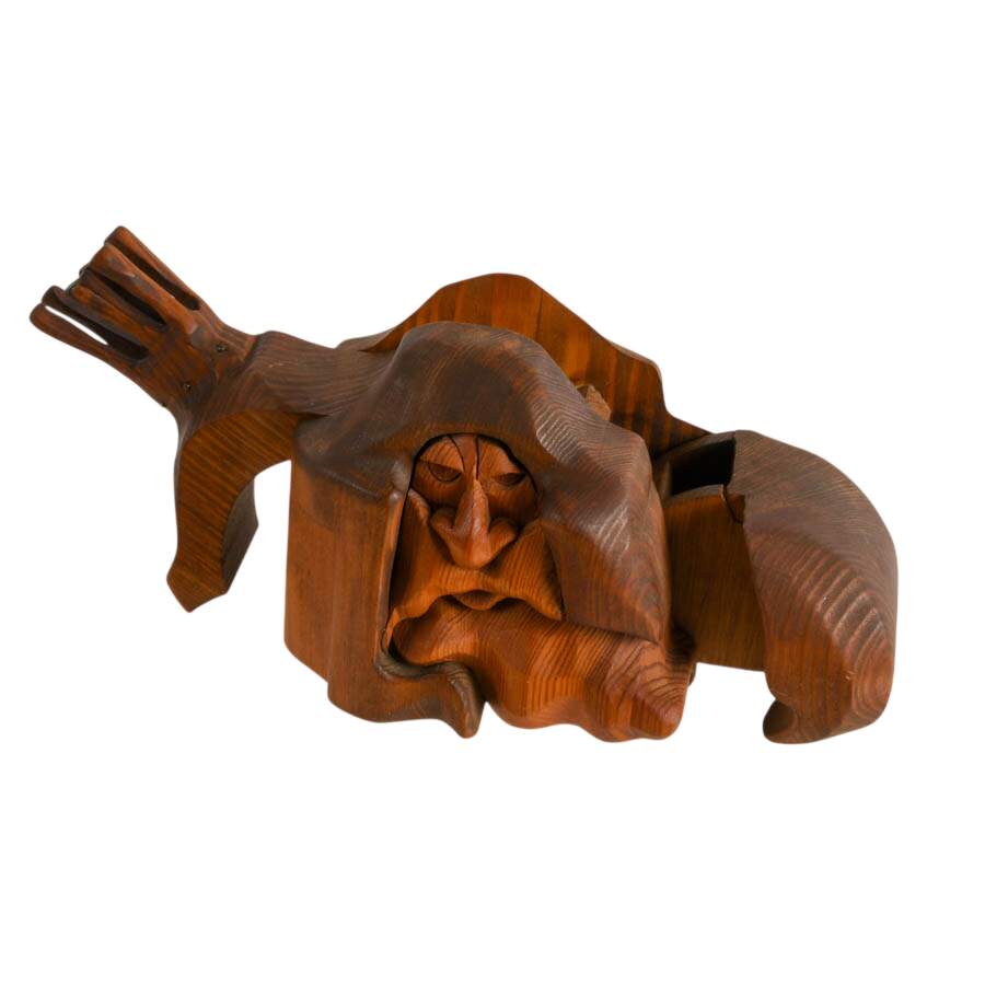 Signed Hand-Carved Wooden King-7