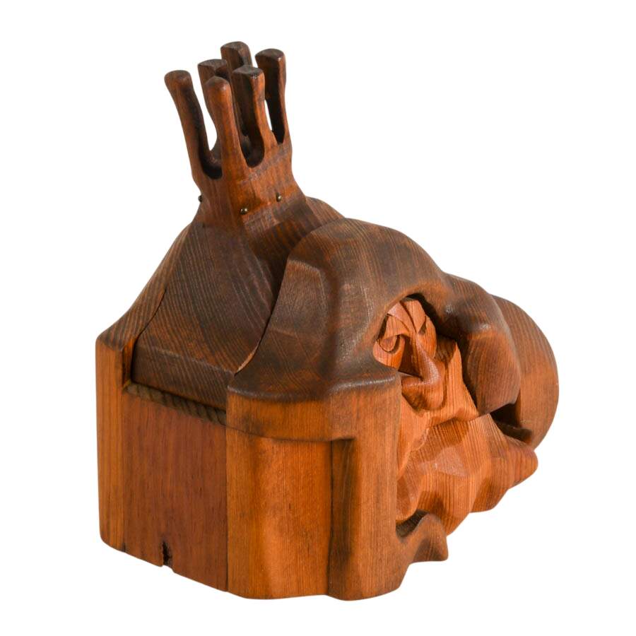 Signed Hand-Carved Wooden King-6