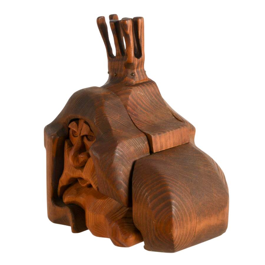 Signed Hand-Carved Wooden King-3