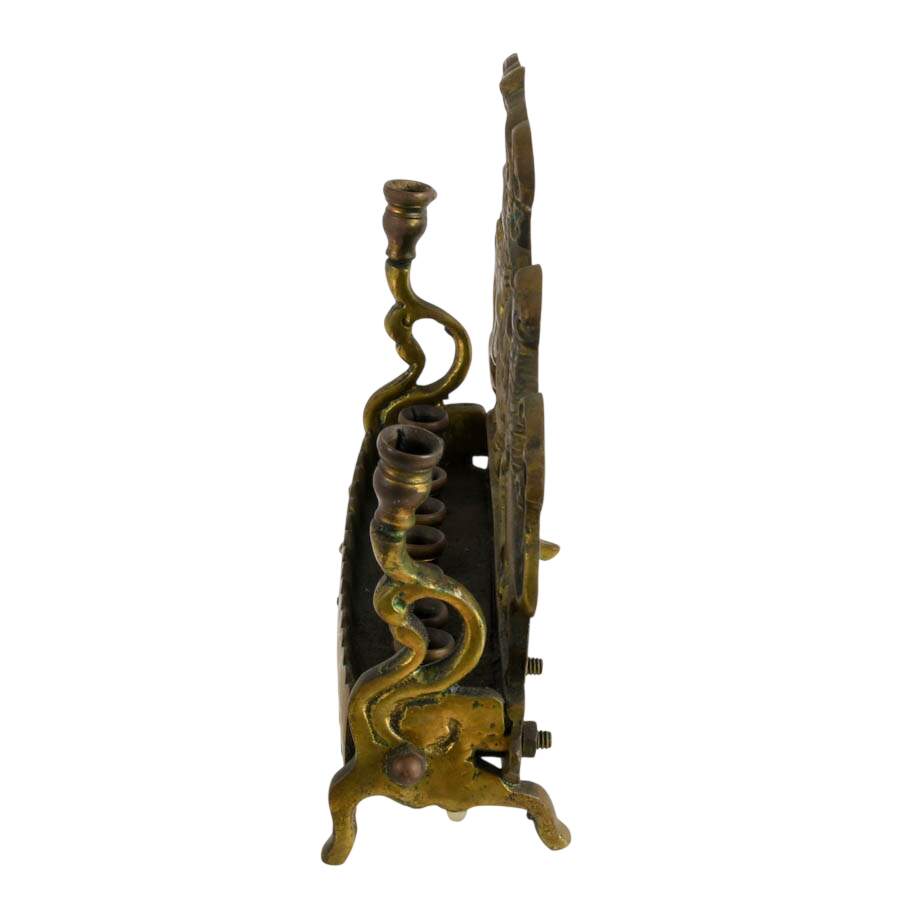 Antique Brass Hanukkah Menorah-5