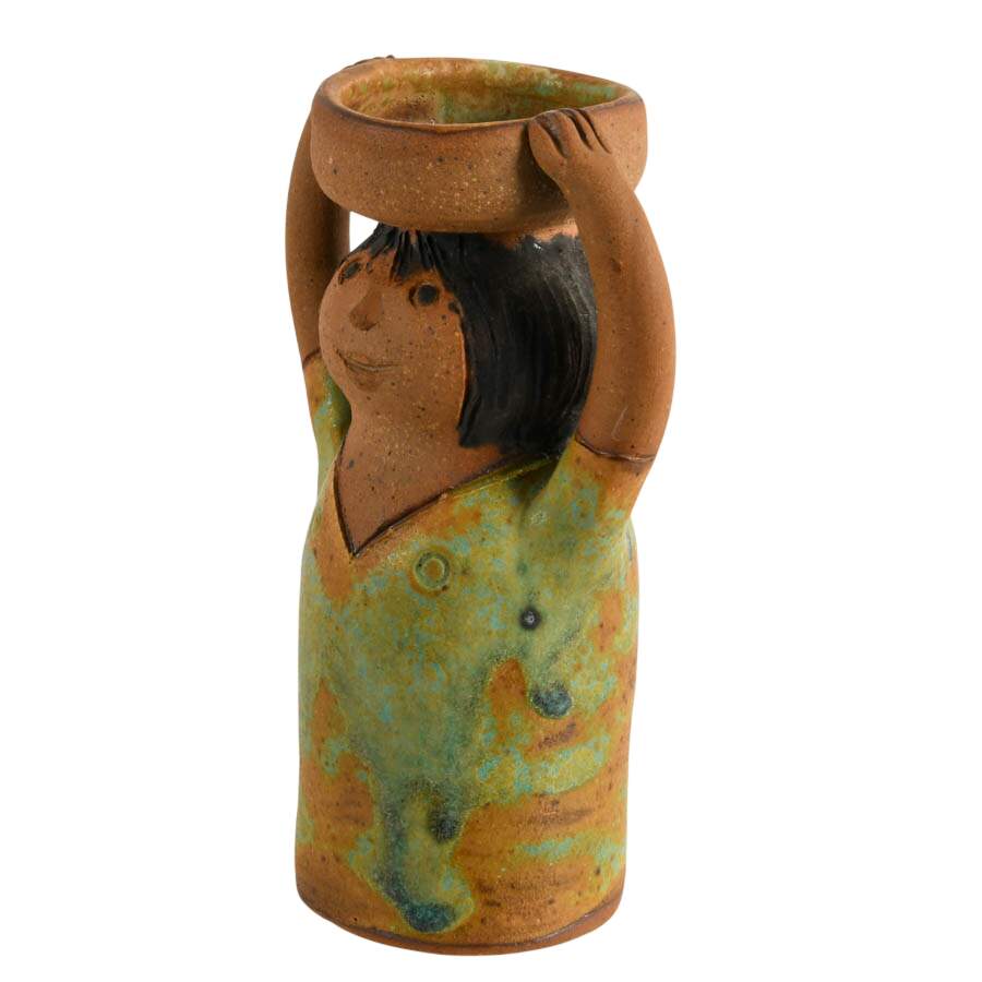 Mid-Century Mary Lindheim Hand-Made Pottery Figure-4