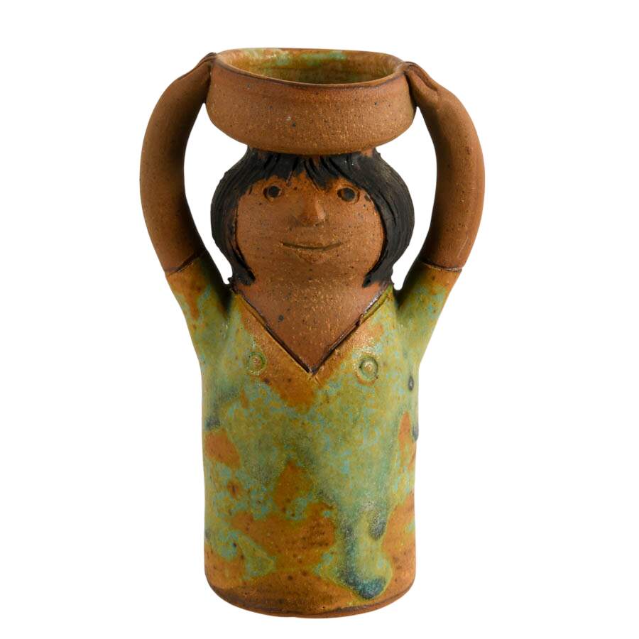 Mid-Century Mary Lindheim Hand-Made Pottery Figure-1