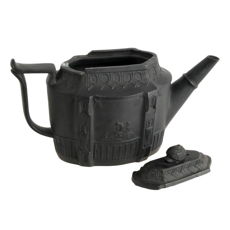 Antique English Black Basalt Teapot-5
