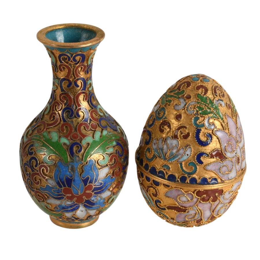 Enameled Quartet: A Four-Piece Cloisonné Collection-6