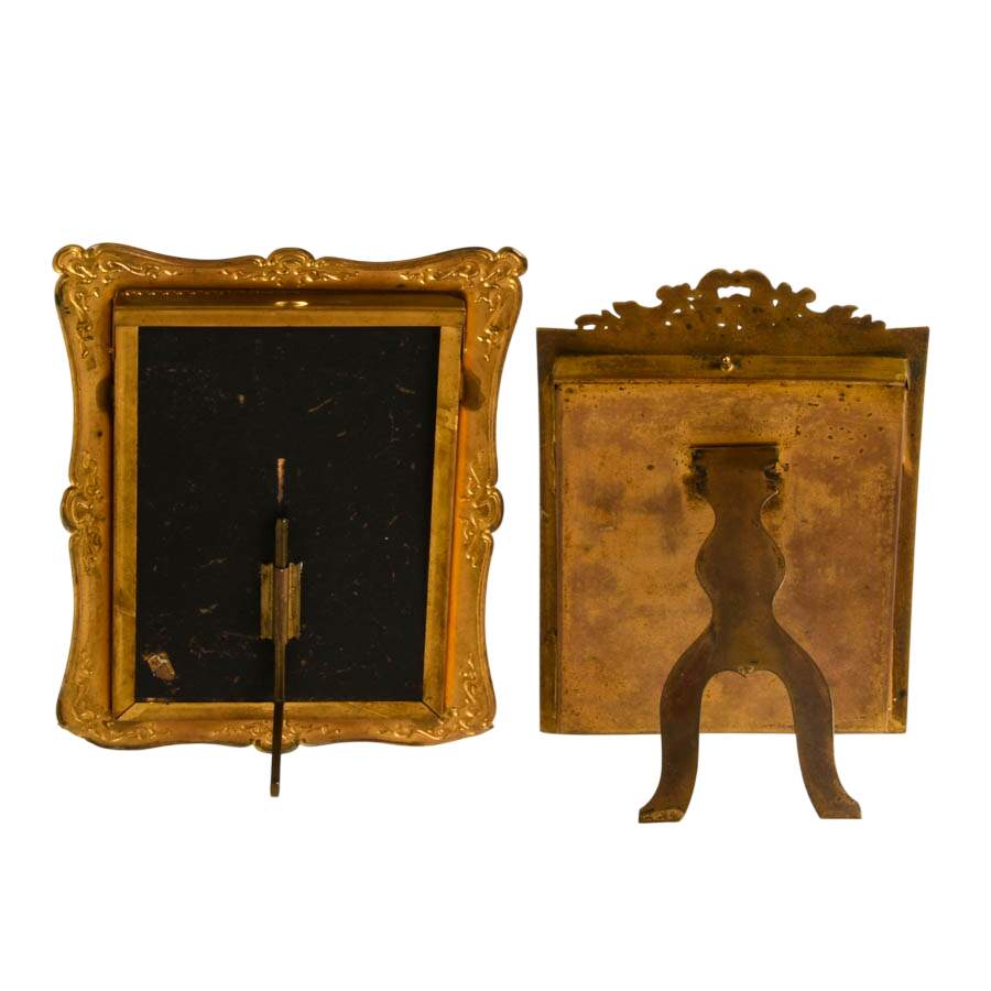 Pair of Ornate Gold-Tone Standing Photo Frames-3