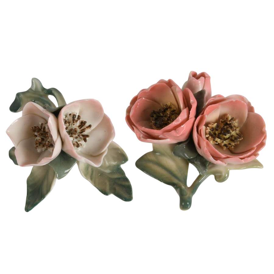 German and Czech Trinkets Including Two Karnl Ens Porcelain Flowers-4