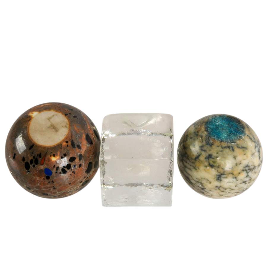 Lot of Three Stone and Crystal Paperweights-7