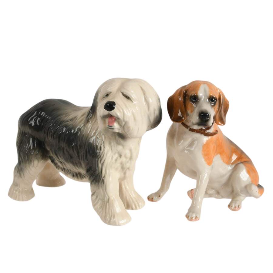 Charming Set of Eight Diverse Miniature Ceramic Dogs-5