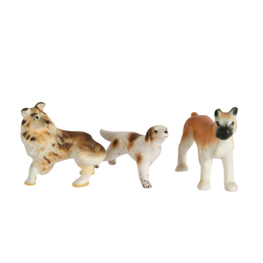 Charming Set of Eight Diverse Miniature Ceramic Dogs-3