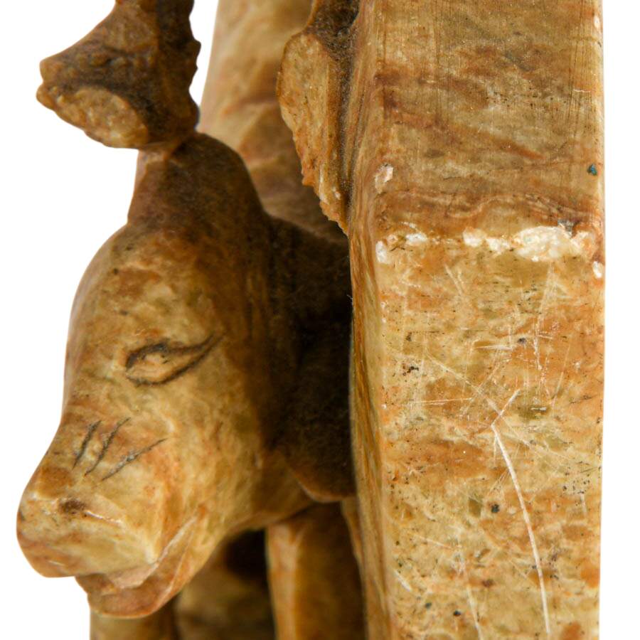 Pair of Chinese Soapstone Items Including a Pun Rebus Carving-6
