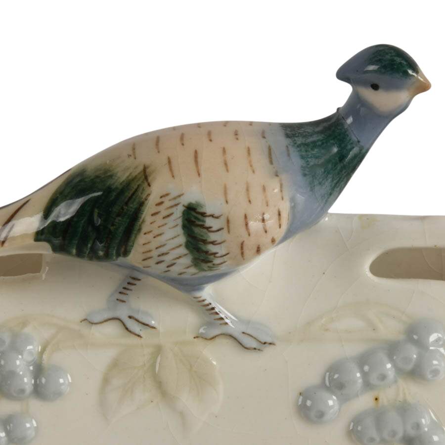 Antique Porcelain Pheasant Envelope Holder-2