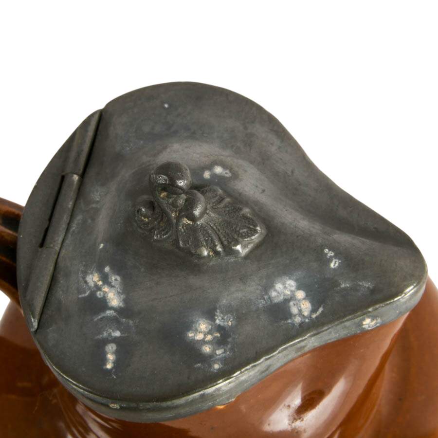 Antique Salt Glazed Harvest Jus Stoneware in the Style of Royal Doulton-6