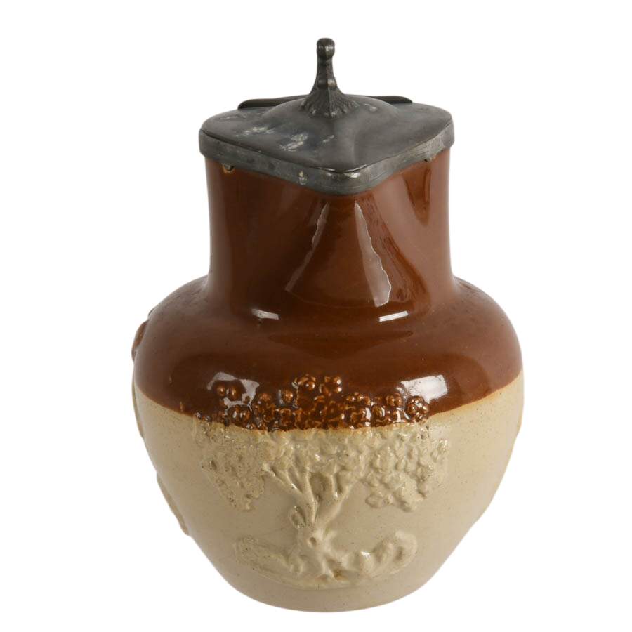 Antique Salt Glazed Harvest Jus Stoneware in the Style of Royal Doulton-5