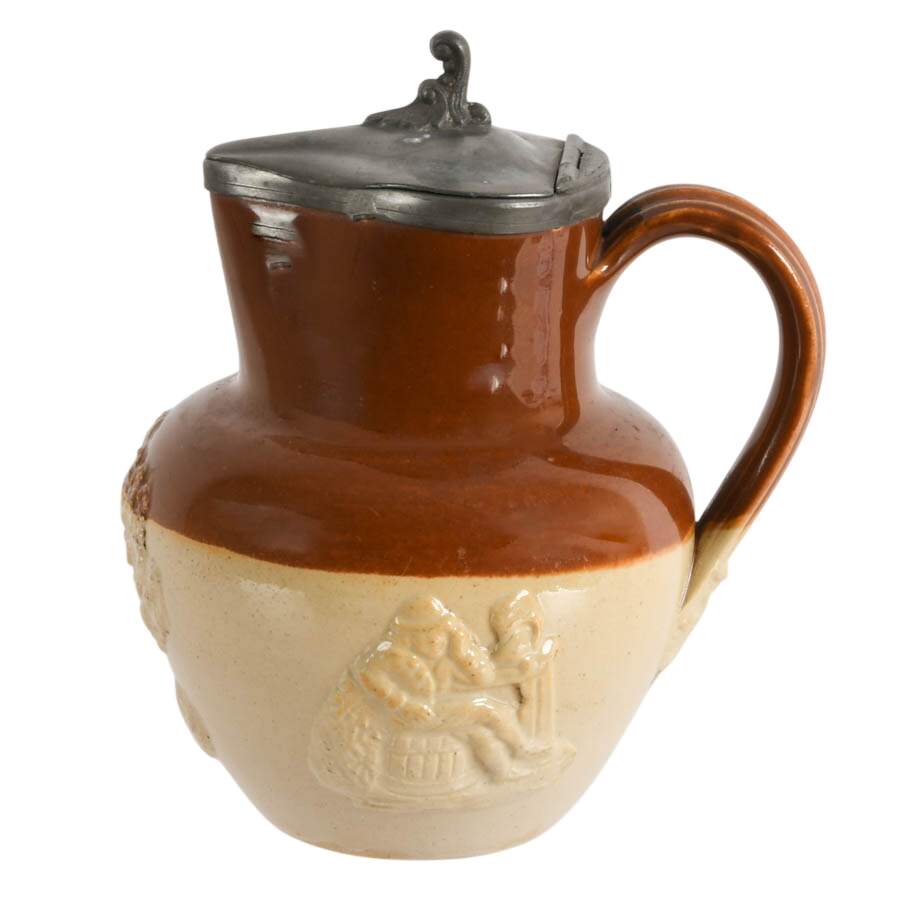 Antique Salt Glazed Harvest Jus Stoneware in the Style of Royal Doulton-1