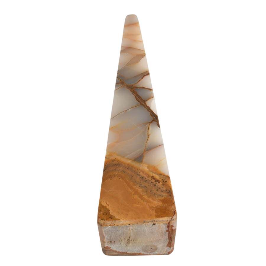 Decorative Carved Banded Calcite Obelisk-6