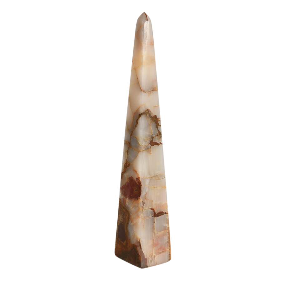 Decorative Carved Banded Calcite Obelisk-4