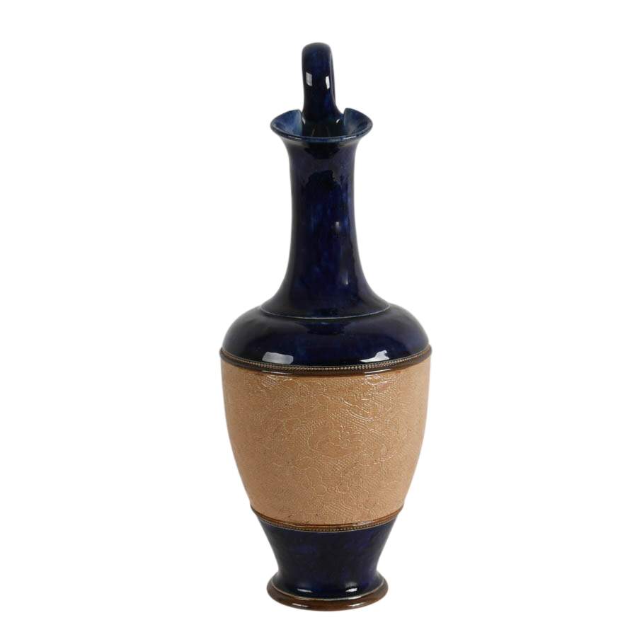 Antique Royal Doulton Slater Pattern and Cobalt Glaze Stoneware Jug-4