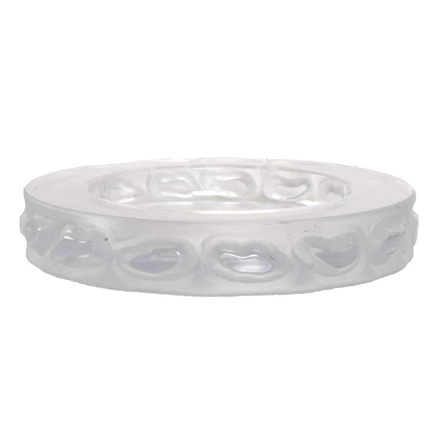 Vintage Bowl in Clear Glass with Engraved Decorations-4