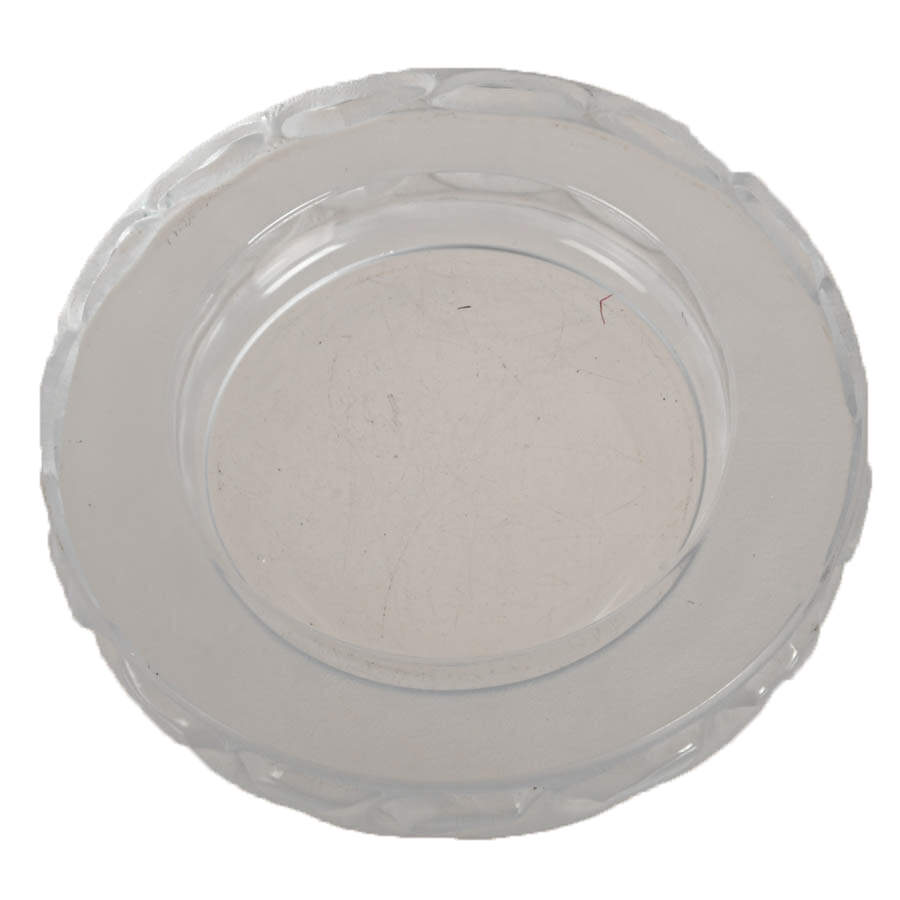 Vintage Bowl in Clear Glass with Engraved Decorations-3
