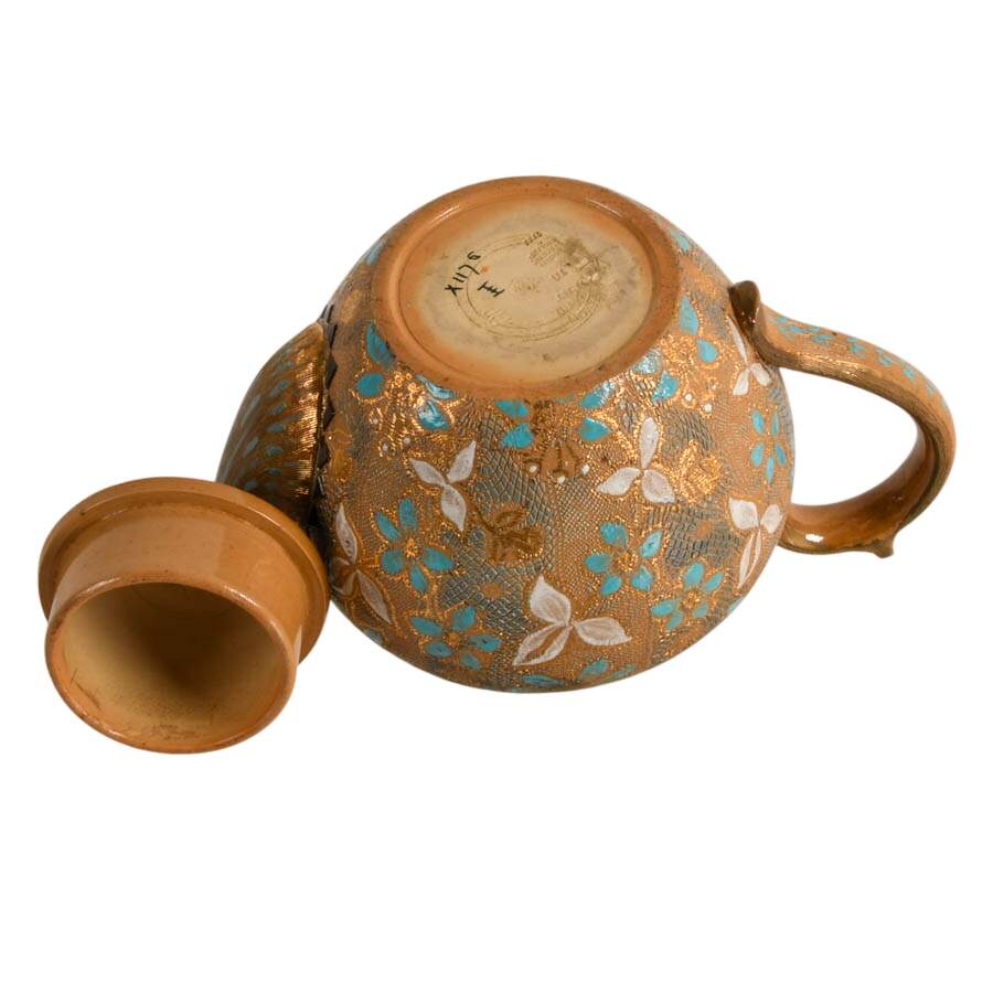 Antique Royal Doulton Lambeth Slater's Patent Stoneware Teapot-8