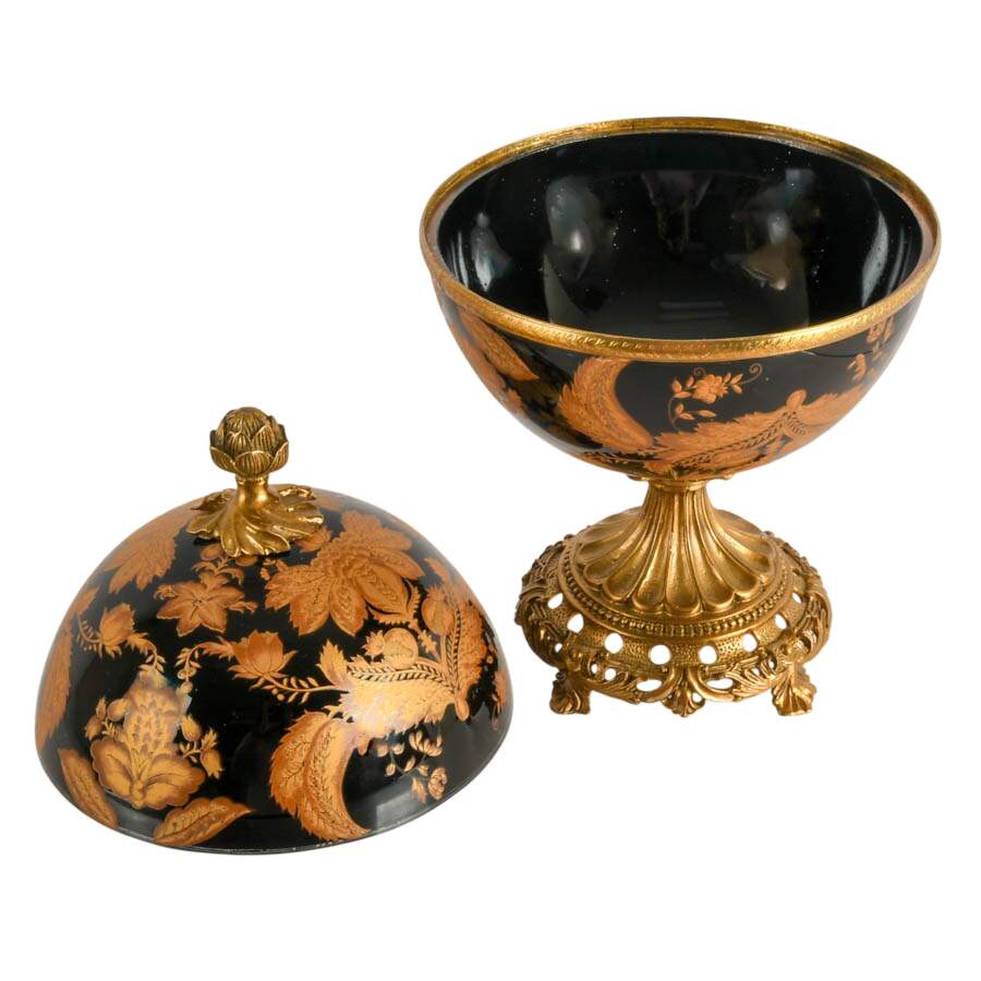 Trio of Imperial Russian-Style Glass and Metal Spheres-6