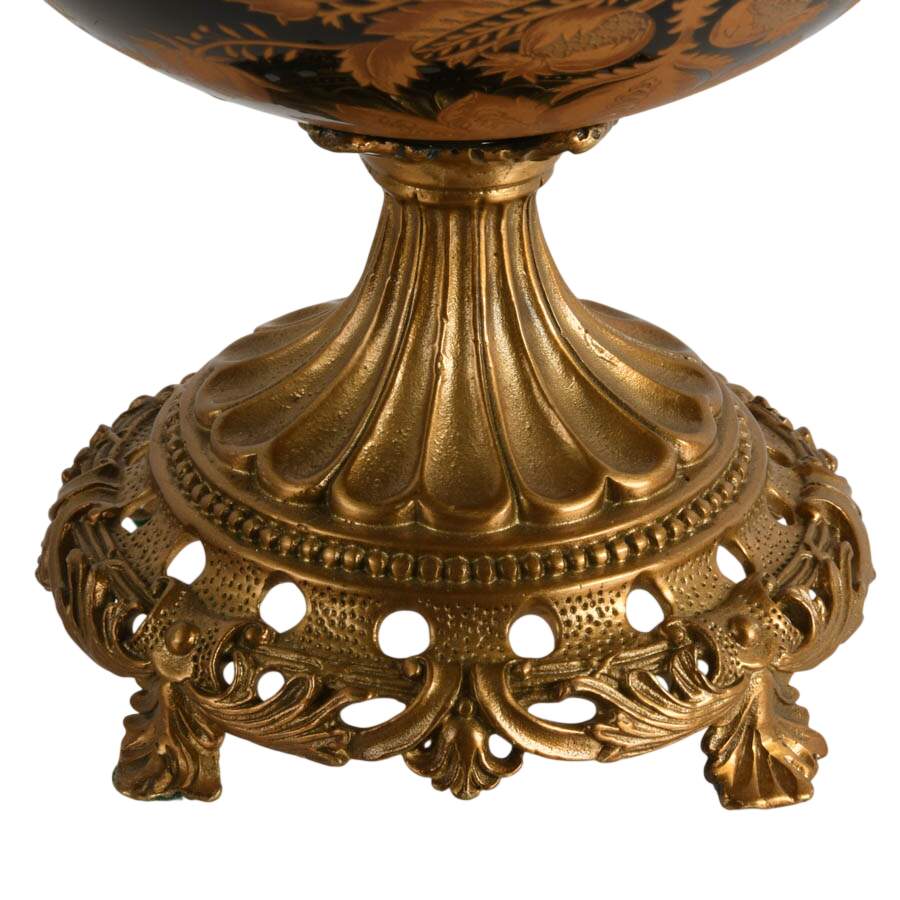 Trio of Imperial Russian-Style Glass and Metal Spheres-5
