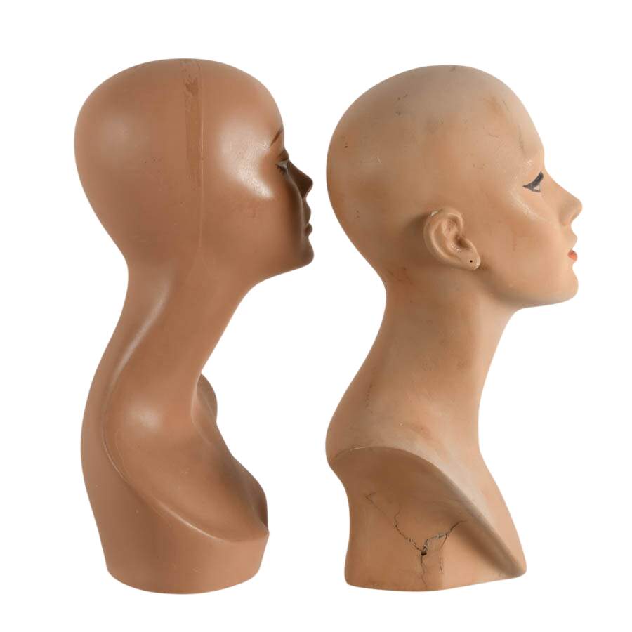 Pair of Mid-Century Mannequin Heads-5