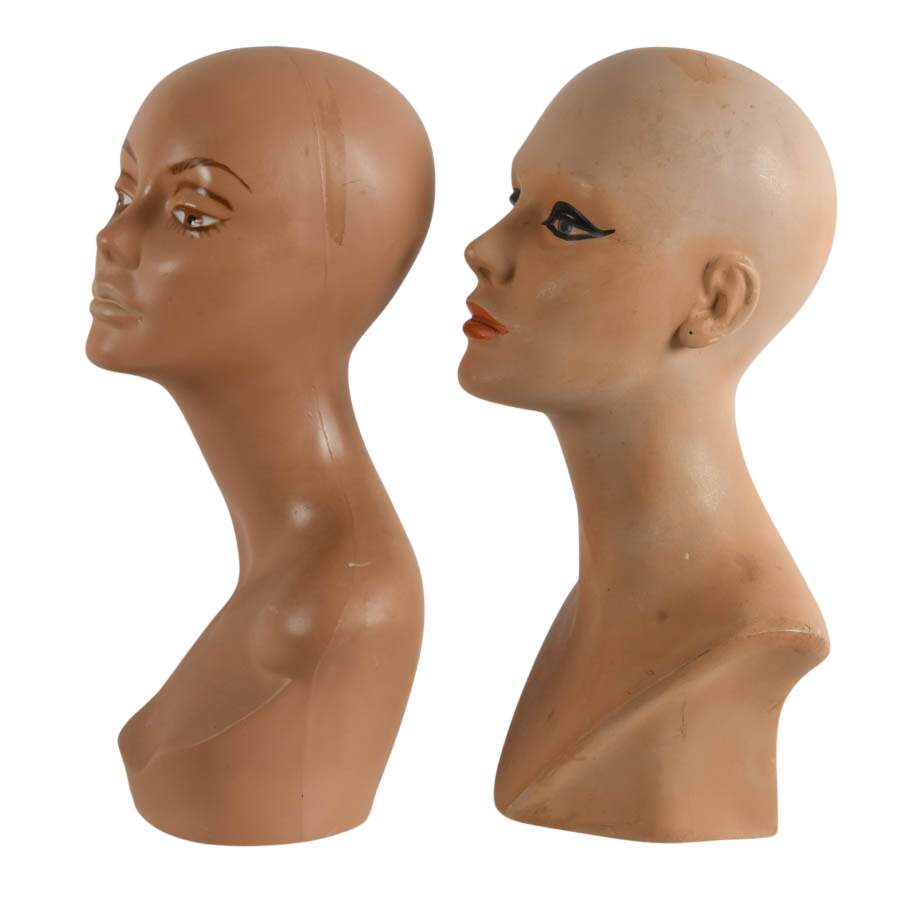 Pair of Mid-Century Mannequin Heads-2
