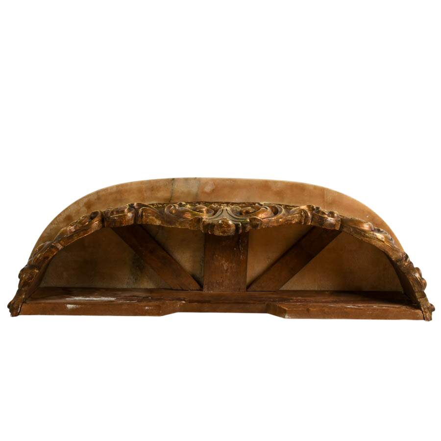 Florentine Pink Marble and Giltwood Floating Shelf-5