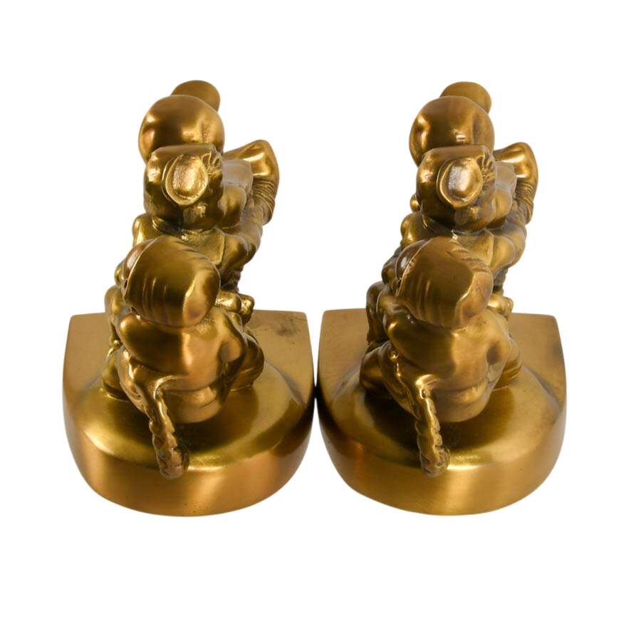 Pair of PM Craftsman Brass Tug of War Bookends-4