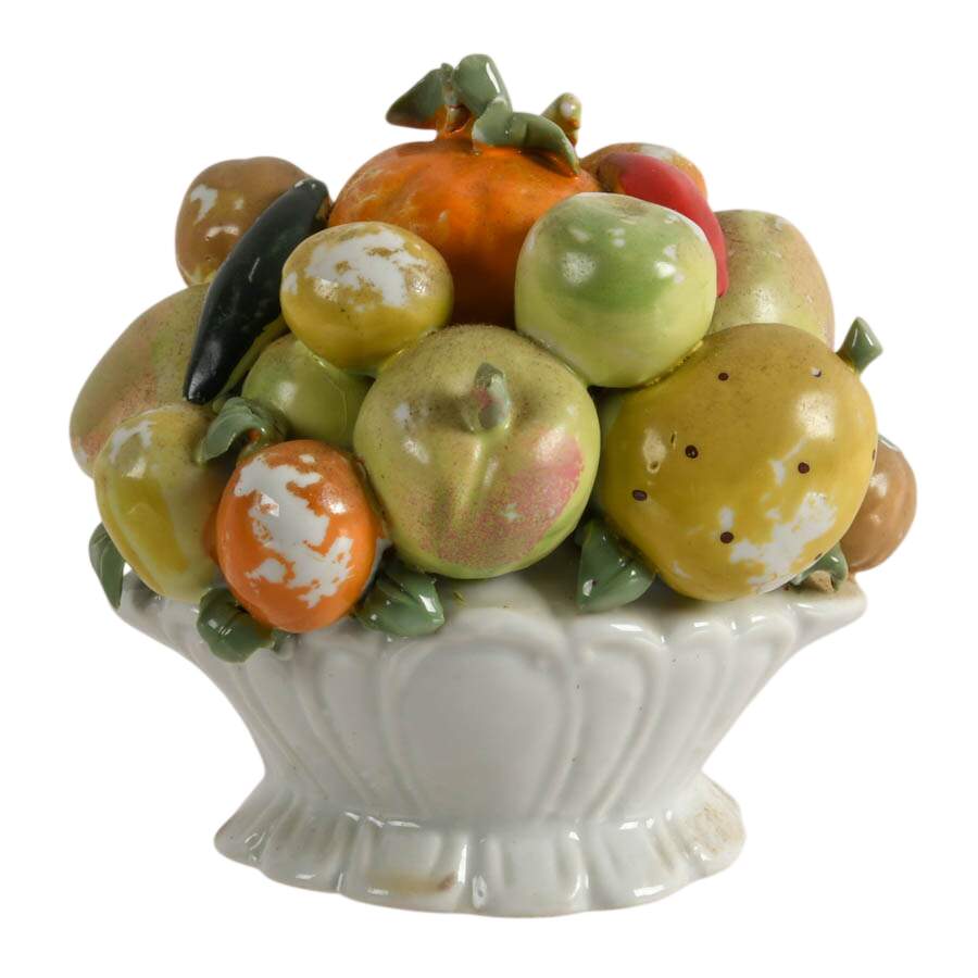 Italian Ceramic Mixed Fruit Topiary Basket-1