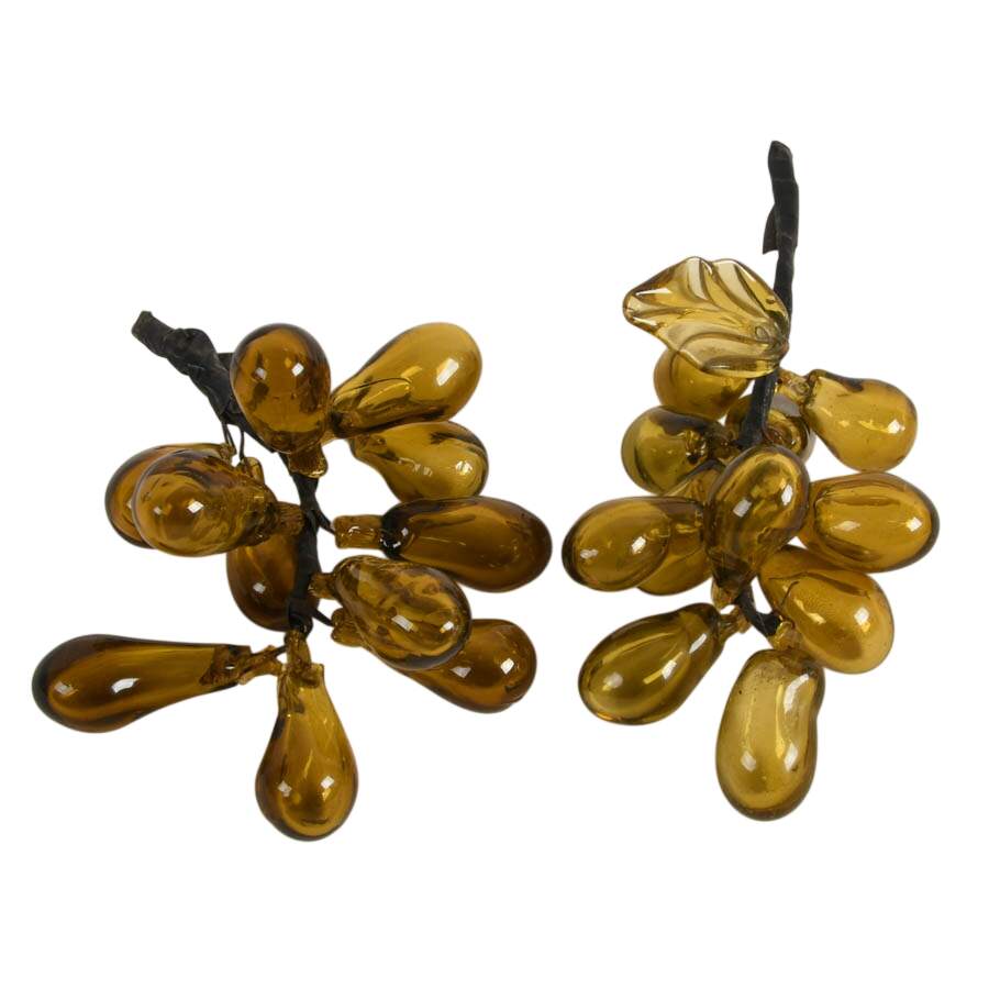 Four Mid-Century Hues of Brown Glass Grape Clusters-5