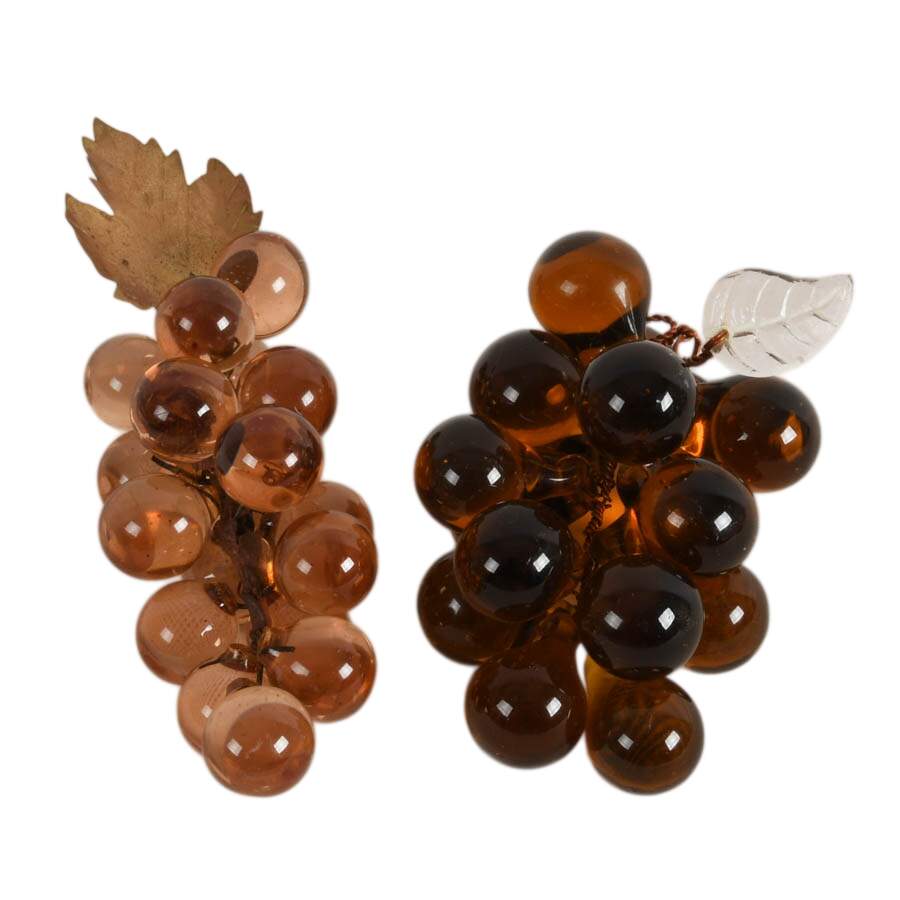 Four Mid-Century Hues of Brown Glass Grape Clusters-3