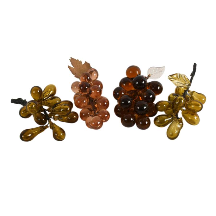 Four Mid-Century Hues of Brown Glass Grape Clusters-2